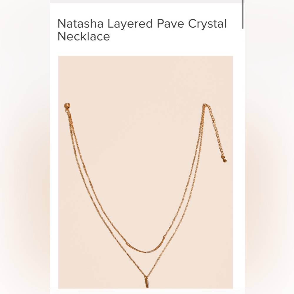 NWT Francesca’s Collection Natasha Layered Pave Crystal Necklace